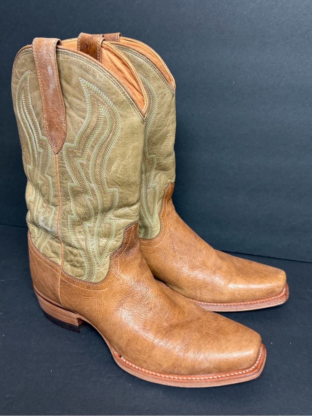 Tecovas Warren Mens 11 D Tumbleweed/Light Sage Shrunken Calf Western Cowboy Boot